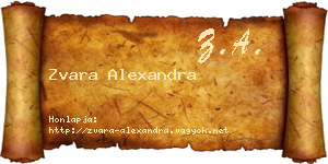 Zvara Alexandra névjegykártya